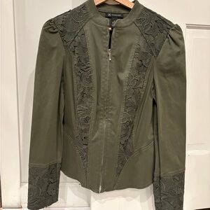 INC International Concepts Green Lace Detail Blazer